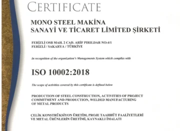 ISO 10002 Certificate